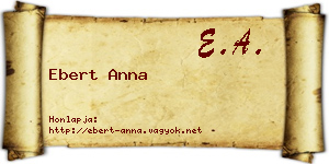 Ebert Anna névjegykártya